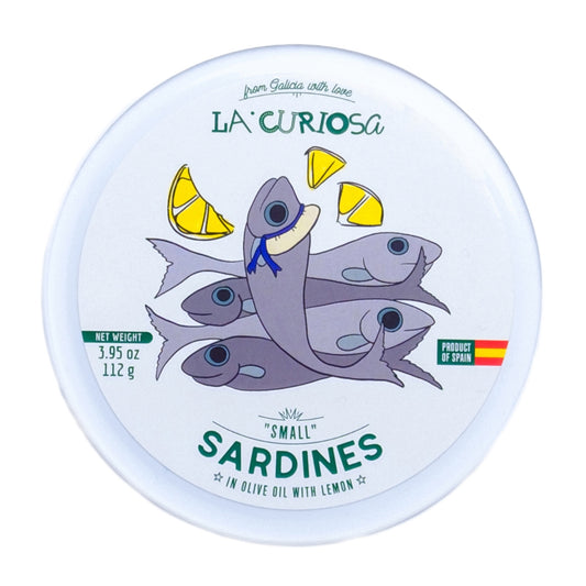 Case of 15 Small Sardines In Olive Oil With Lemon - 10/14 Pieces - 112g