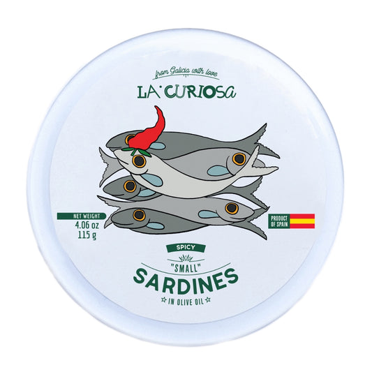 Case of 15 Small Sardines In Spicy Olive Oil - 10/14 Pieces - 115g